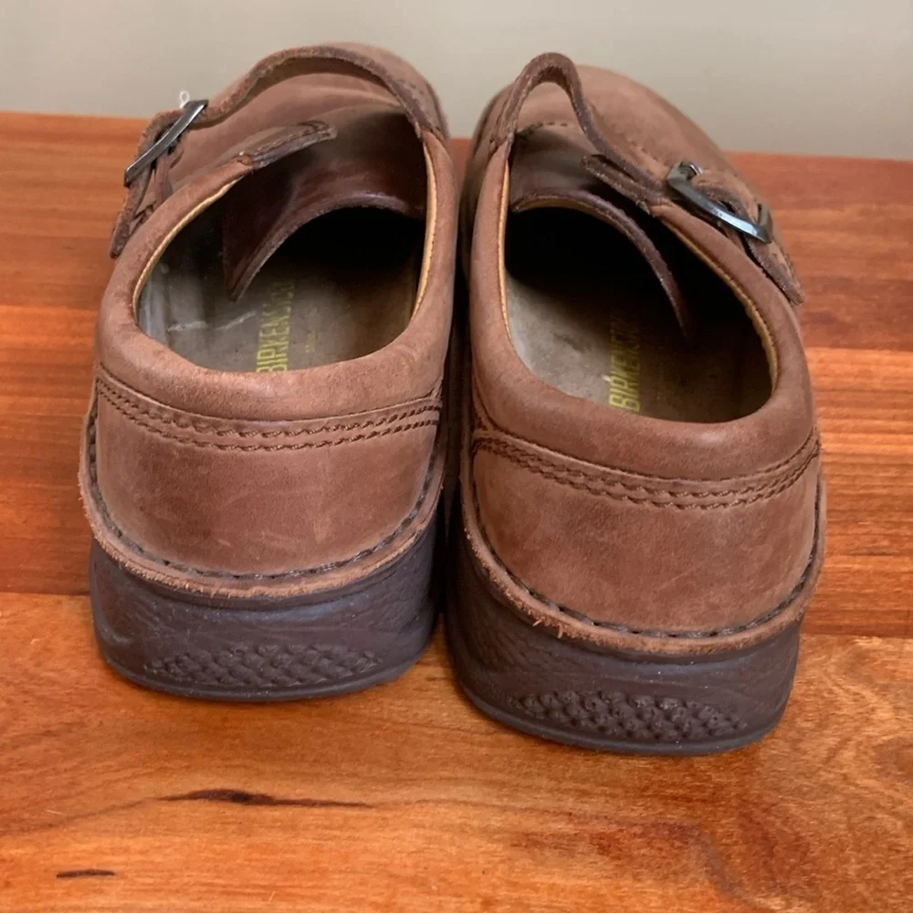 Birkenstock Shoes Strappy Leather Buckle Closure, full shoe size 40